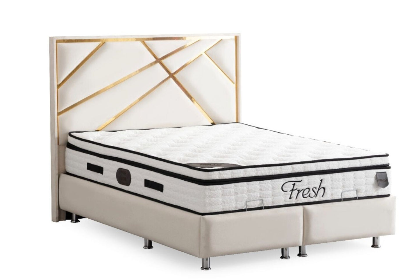 Lit Coffre PARMA Velours Beige