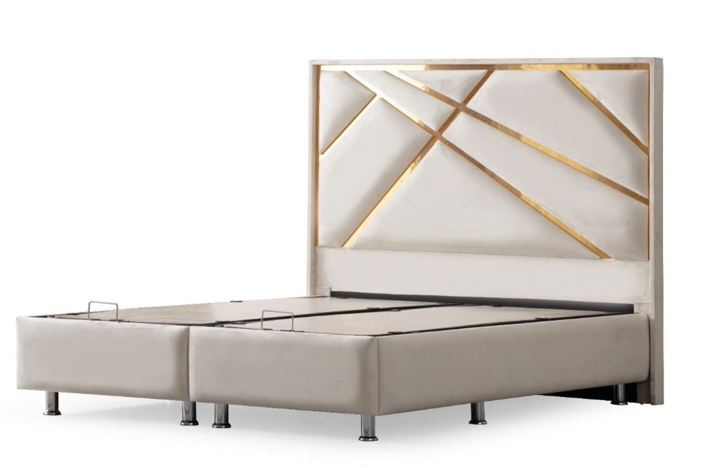 Lit Coffre PARMA Velours Beige