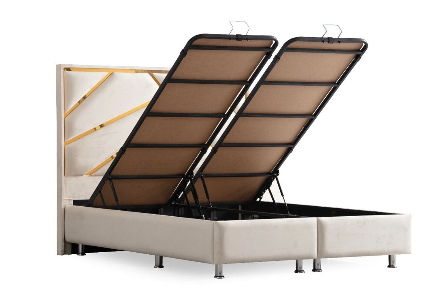 Lit Coffre PARMA Velours Beige