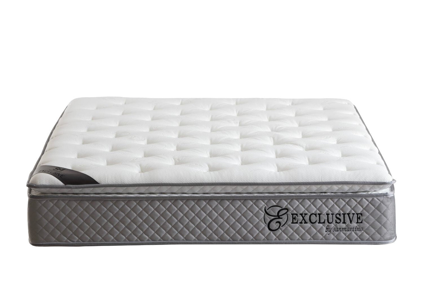 Matelas SAN MARTINO 32 cm d'Épaisseur Ressorts Gris - avec surmatelas Intégré