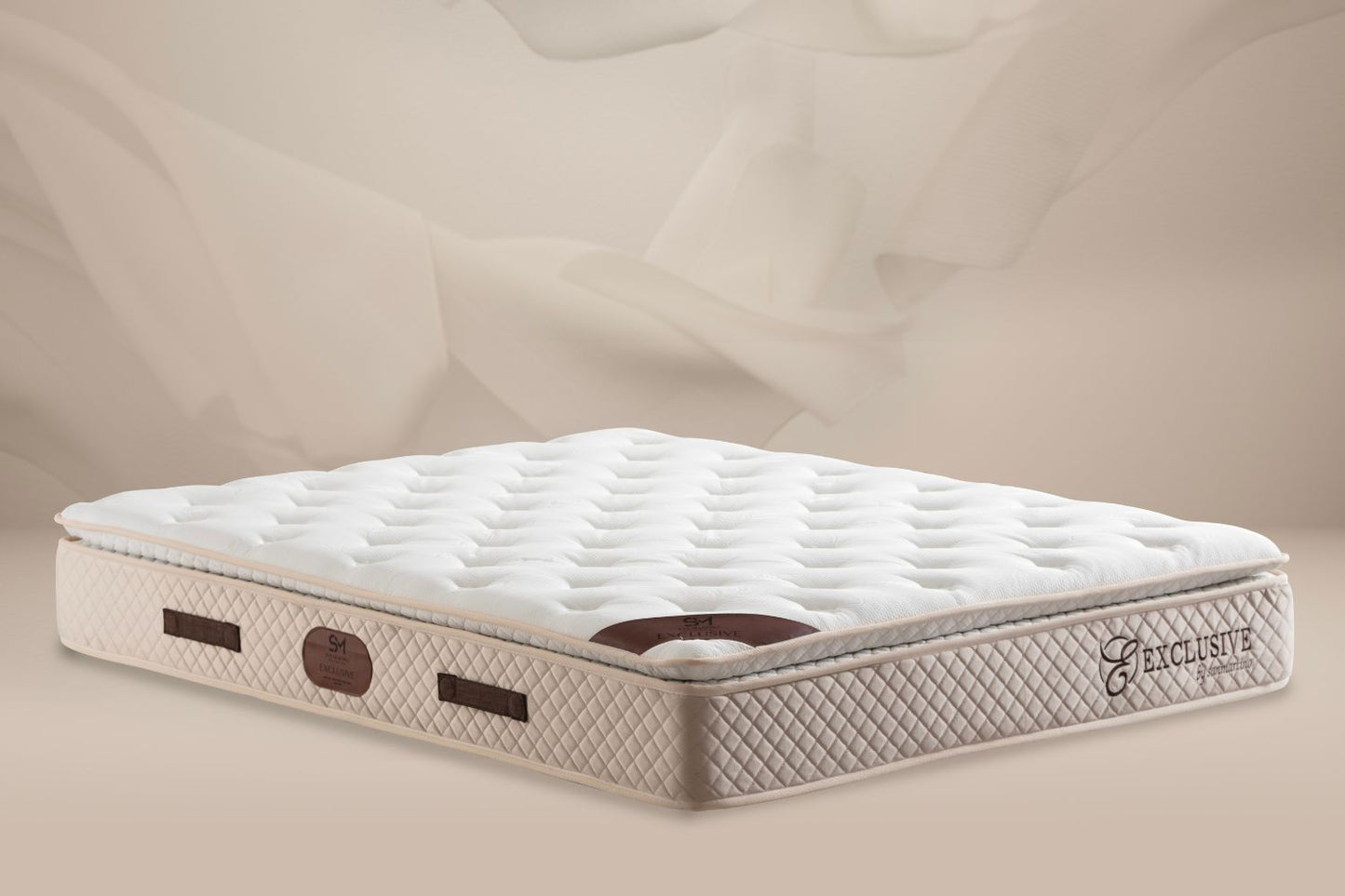 Matelas SAN MARTINO 32 cm d'Épaisseur Ressorts Beige - avec surmatelas Intégré