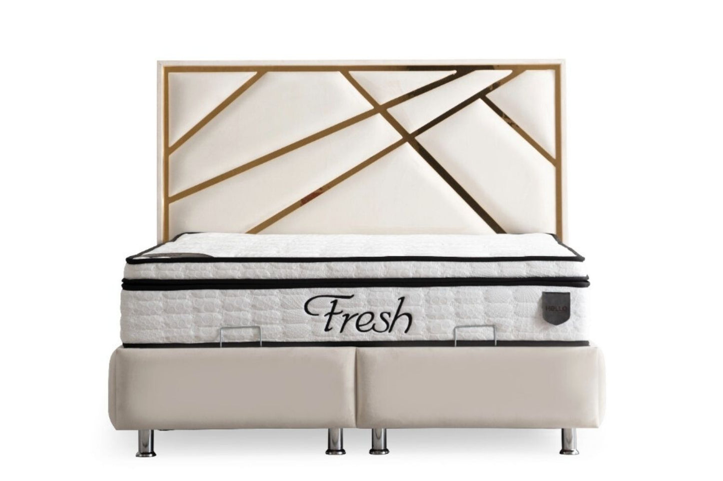 Lit Coffre PARMA Velours Beige