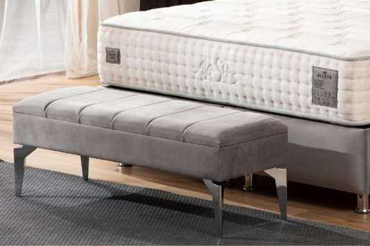 Banquette Coffre TOKYO Velours Gris